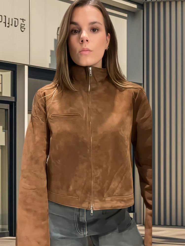 Damer Modete kort jacka i mikrofiber med hög krage Mirla-Eva Jonsson