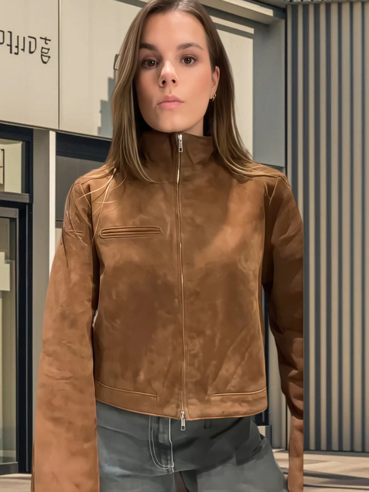 Damer Modete kort jacka i mikrofiber med hög krage Mirla-Eva Jonsson
