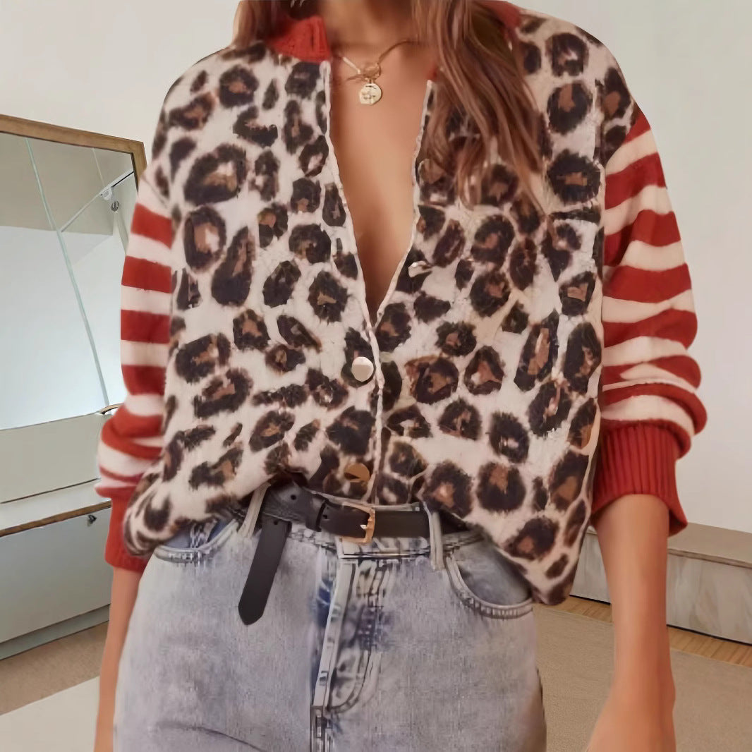Damer Modetrend Jacket med djurmönster och randiga ärmar Mirla-Eva Jonsson