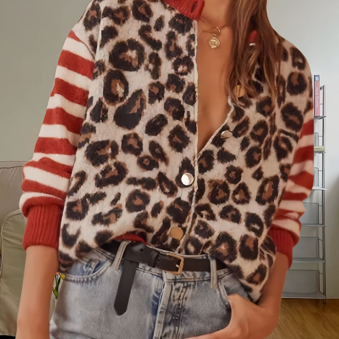 Damer Modetrend Jacket med djurmönster och randiga ärmar Mirla-Eva Jonsson