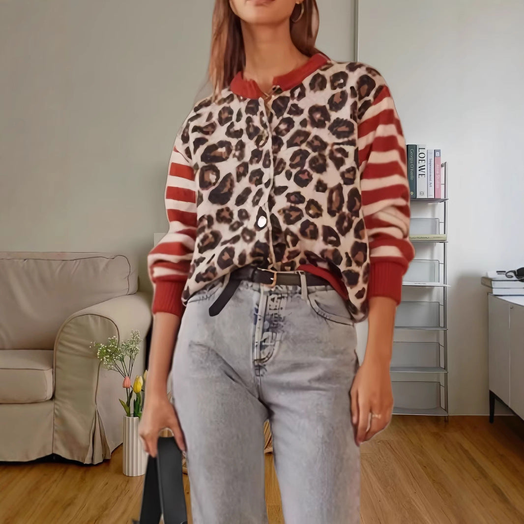 Damer Modetrend Jacket med djurmönster och randiga ärmar Mirla-Eva Jonsson