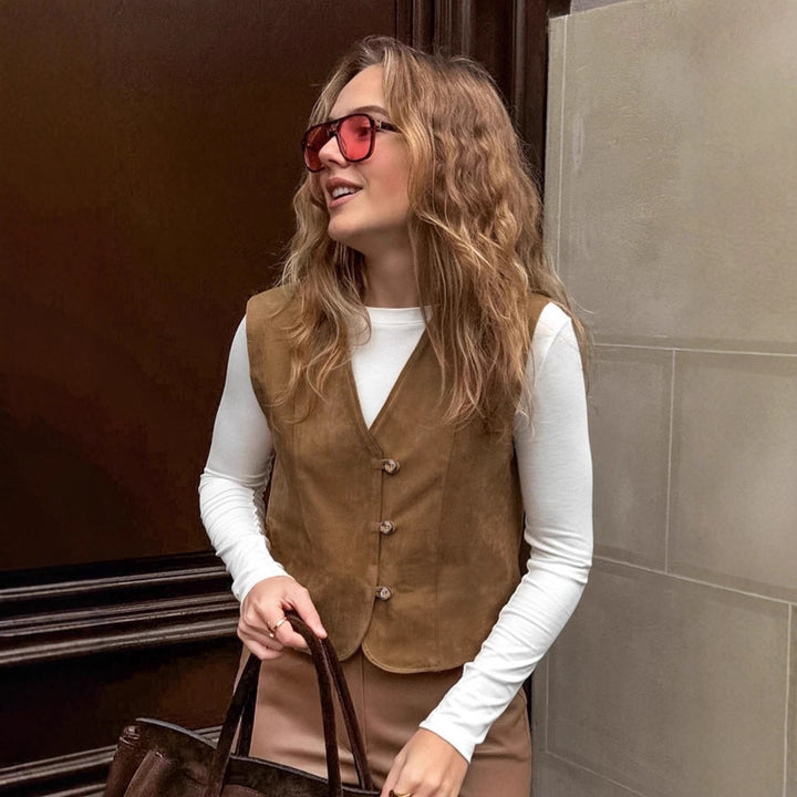 Damer Modig Mockajacka med eleganta knappr detaljer Mirla-Eva Jonsson