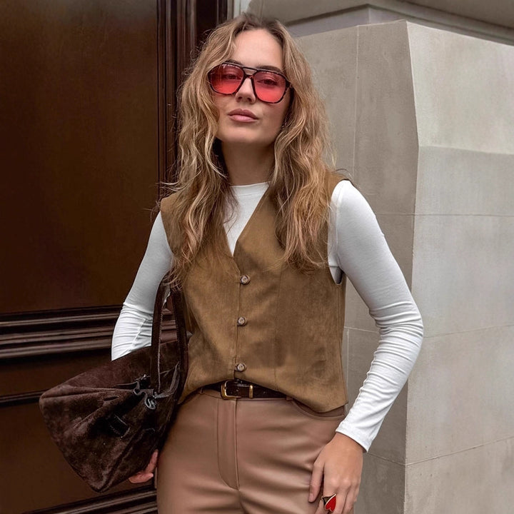 Damer Modig Mockajacka med eleganta knappr detaljer Mirla-Eva Jonsson