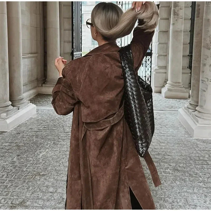 Damer Modig Mockaläder-Trenchcoat Eva Jonsson-Eva Jonsson
