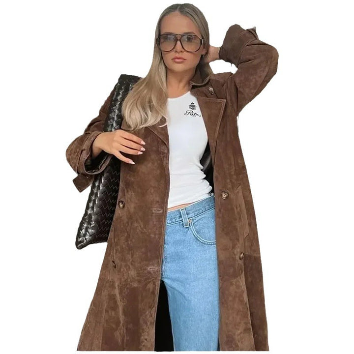 Damer Modig Mockaläder-Trenchcoat Eva Jonsson-Eva Jonsson