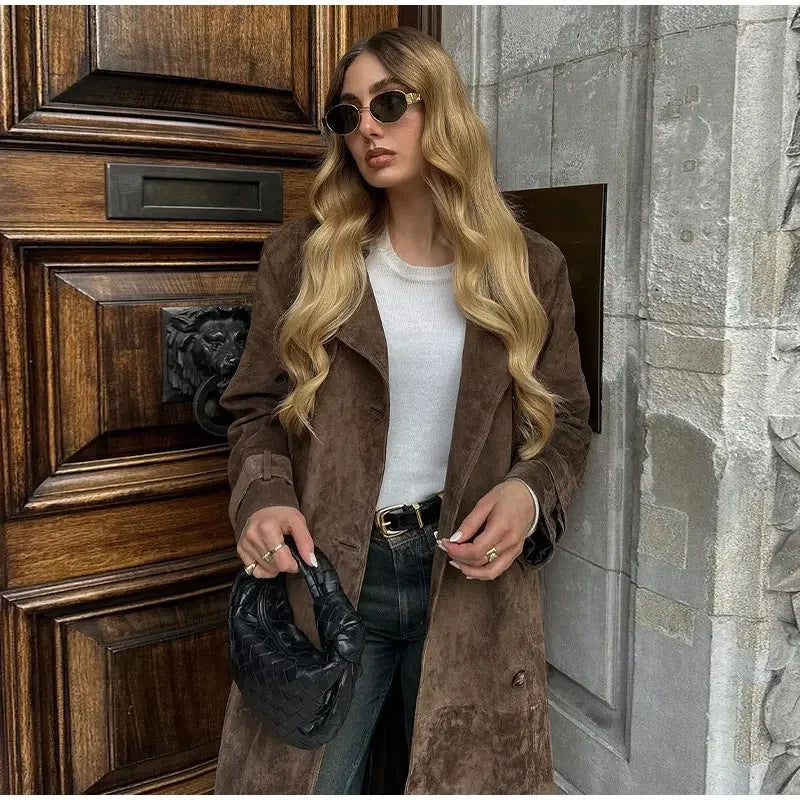 Damer Modig Mockaläder-Trenchcoat Eva Jonsson-Eva Jonsson