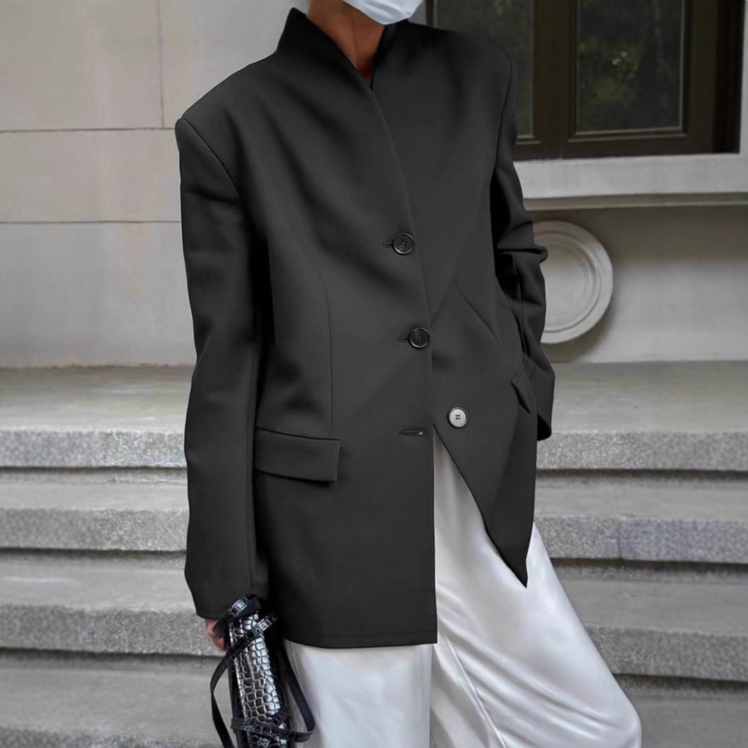 Damer Modig Oversized Blazer med strukturerad krage och eleganta knappdetaljer Eva Jonsson-Eva Jonsson