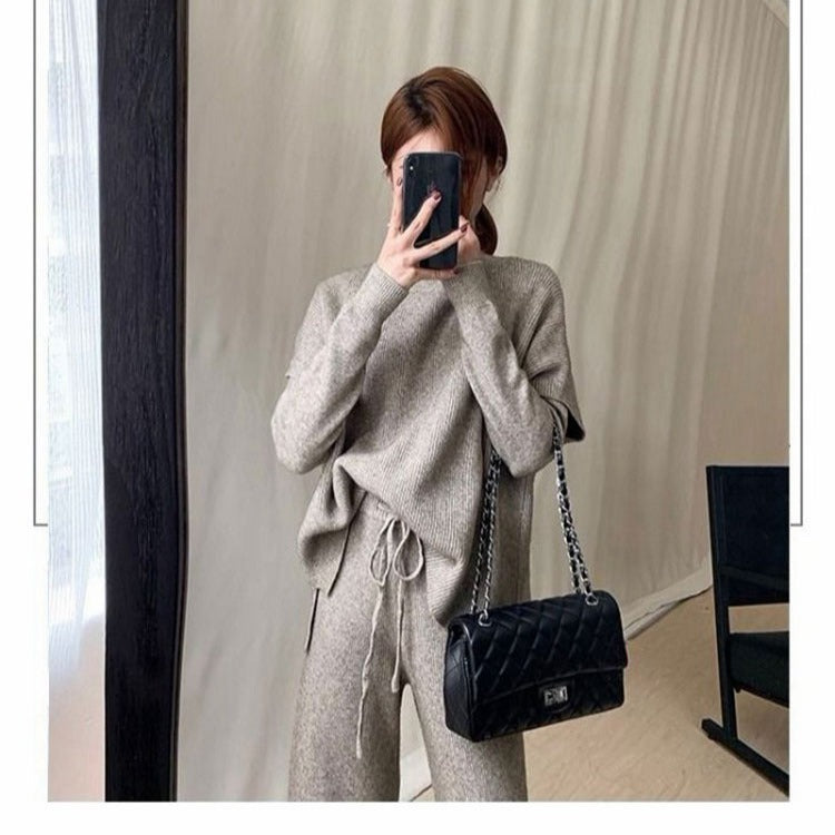 Damer Modig Stickad Känn med oversized Tröja och Vida Byxor Eva Jonsson-Eva Jonsson
