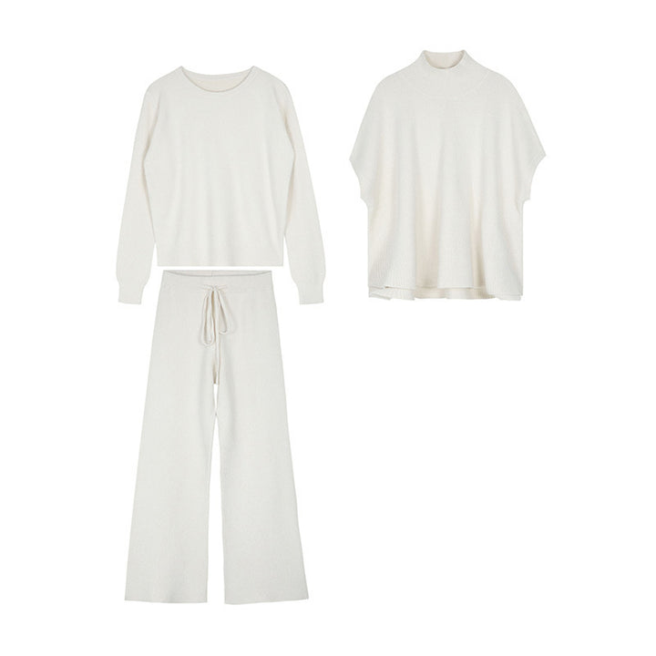 Damer Modig Stickad Känn med oversized Tröja och Vida Byxor Eva Jonsson-Eva Jonsson