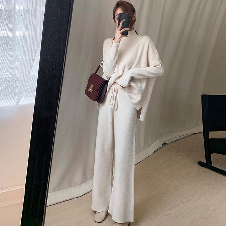 Damer Modig Stickad Känn med oversized Tröja och Vida Byxor Eva Jonsson-Eva Jonsson