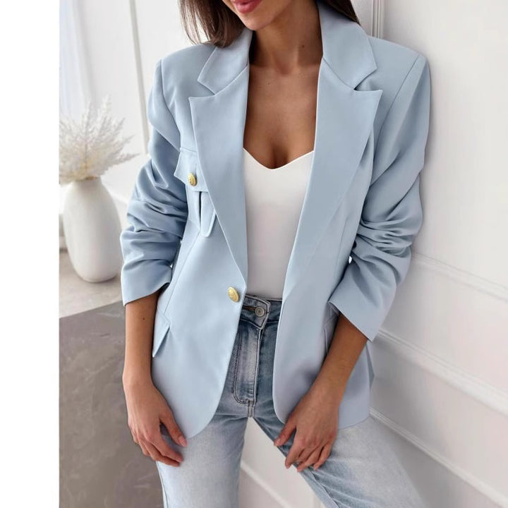 Damer Modisch Blazer med broderade fickor och elegant knapprad Mirla-Eva Jonsson