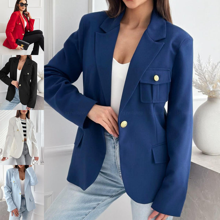 Damer Modisch Blazer med broderade fickor och elegant knapprad Mirla-Eva Jonsson