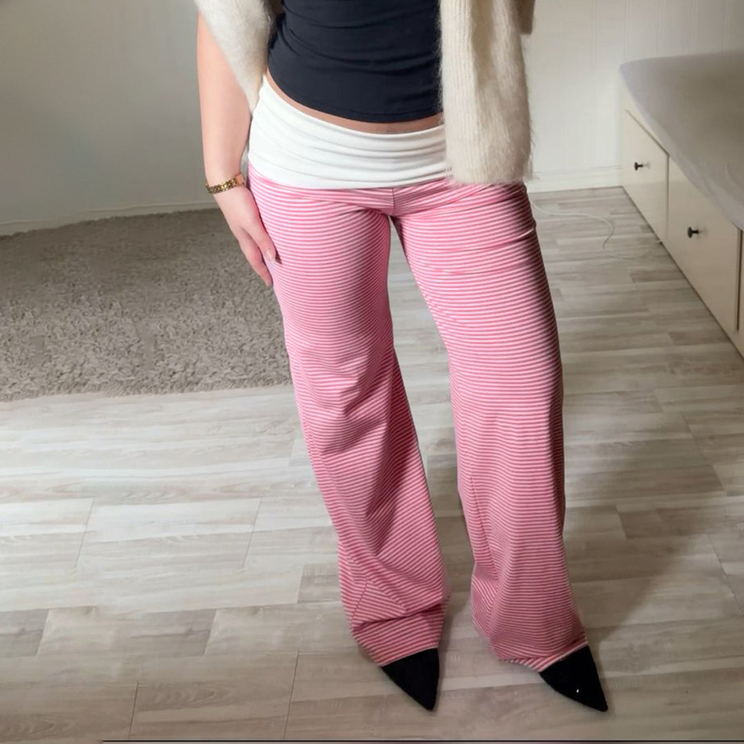 Damer Modisches, bekväma loungebyxor med randigt mönster och elastiskt midjeband Mirla-Eva Jonsson