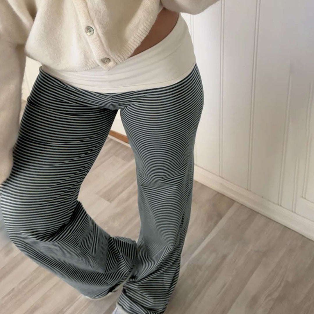 Damer Modisches, bekväma loungebyxor med randigt mönster och elastiskt midjeband Mirla-Eva Jonsson