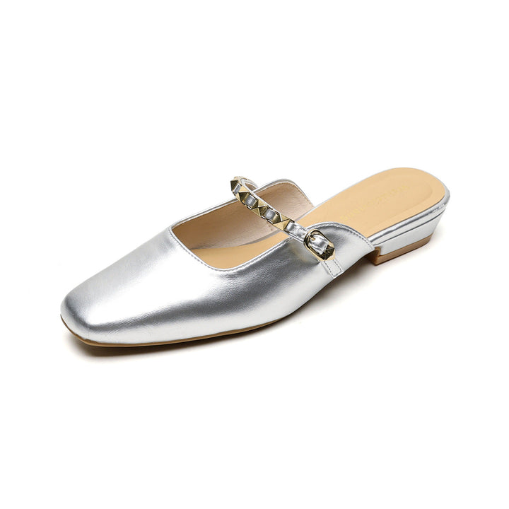 Damer Modiska Slingback-Mules med Elegant Kedjeprydnad och Bekväm Blockklack Mirla-Eva Jonsson