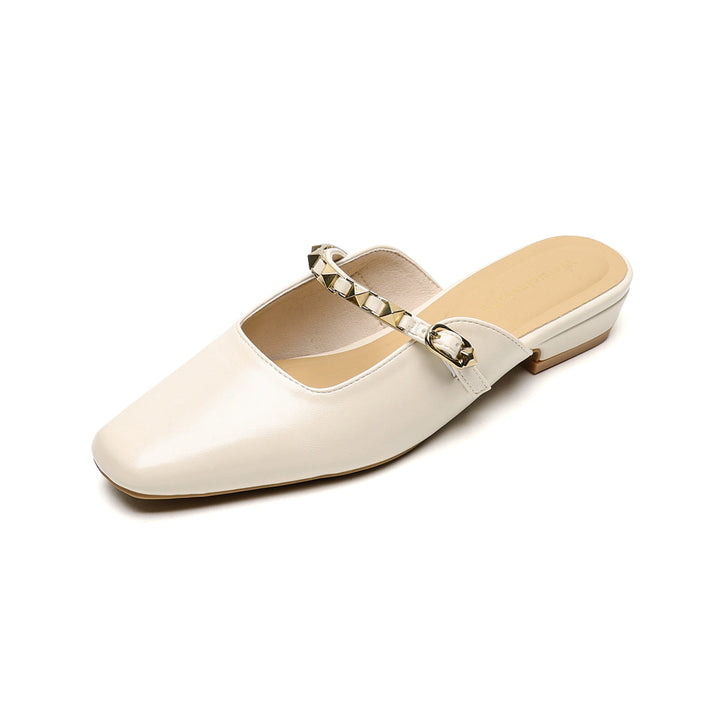 Damer Modiska Slingback-Mules med Elegant Kedjeprydnad och Bekväm Blockklack Mirla-Eva Jonsson