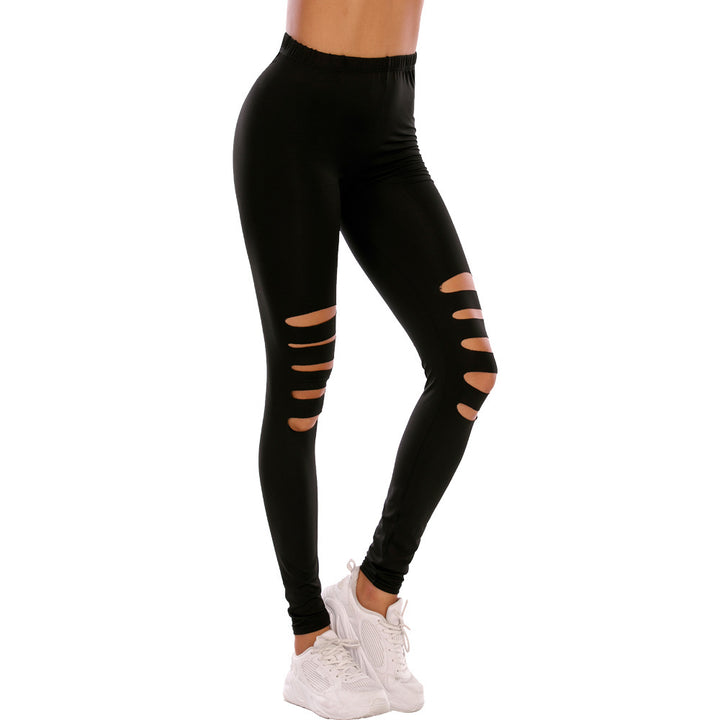 Damer Modiska leggings med cut-outs i leopardmönster Mirla-Eva Jonsson