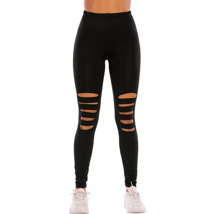 Damer Modiska leggings med cut-outs i leopardmönster Mirla-Eva Jonsson