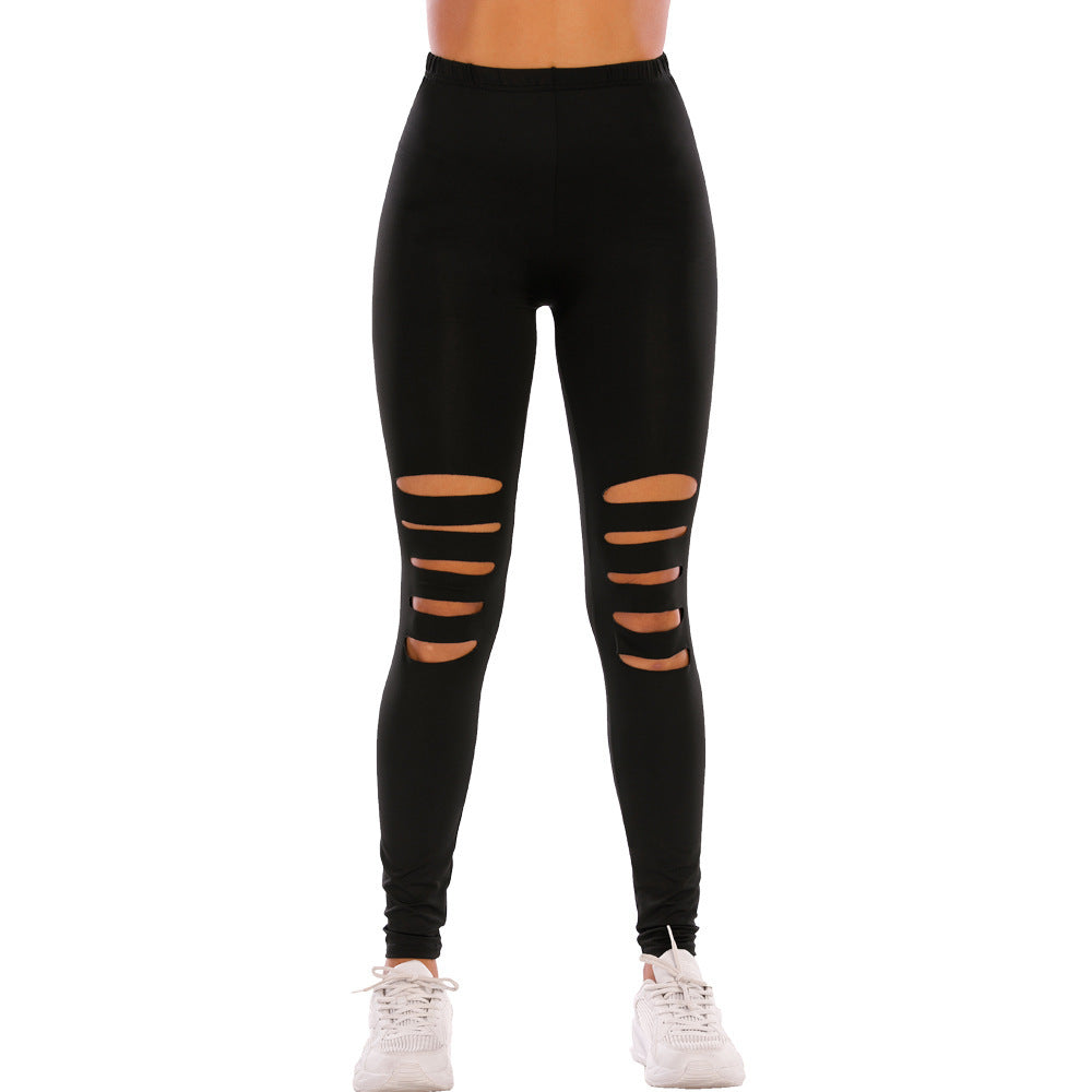 Damer Modiska leggings med cut-outs i leopardmönster Mirla-Eva Jonsson