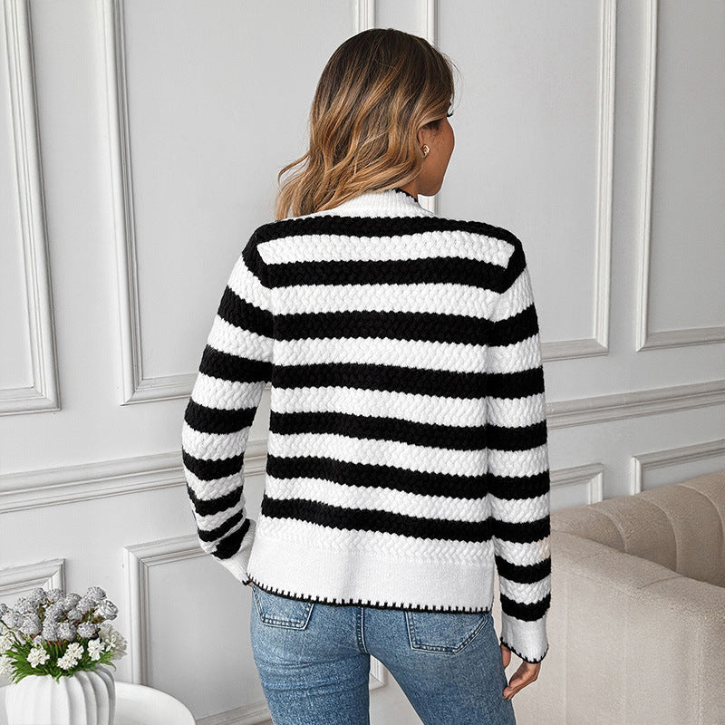 Damer Mönstrad stickad cardigan med knappar Mirla-Eva Jonsson