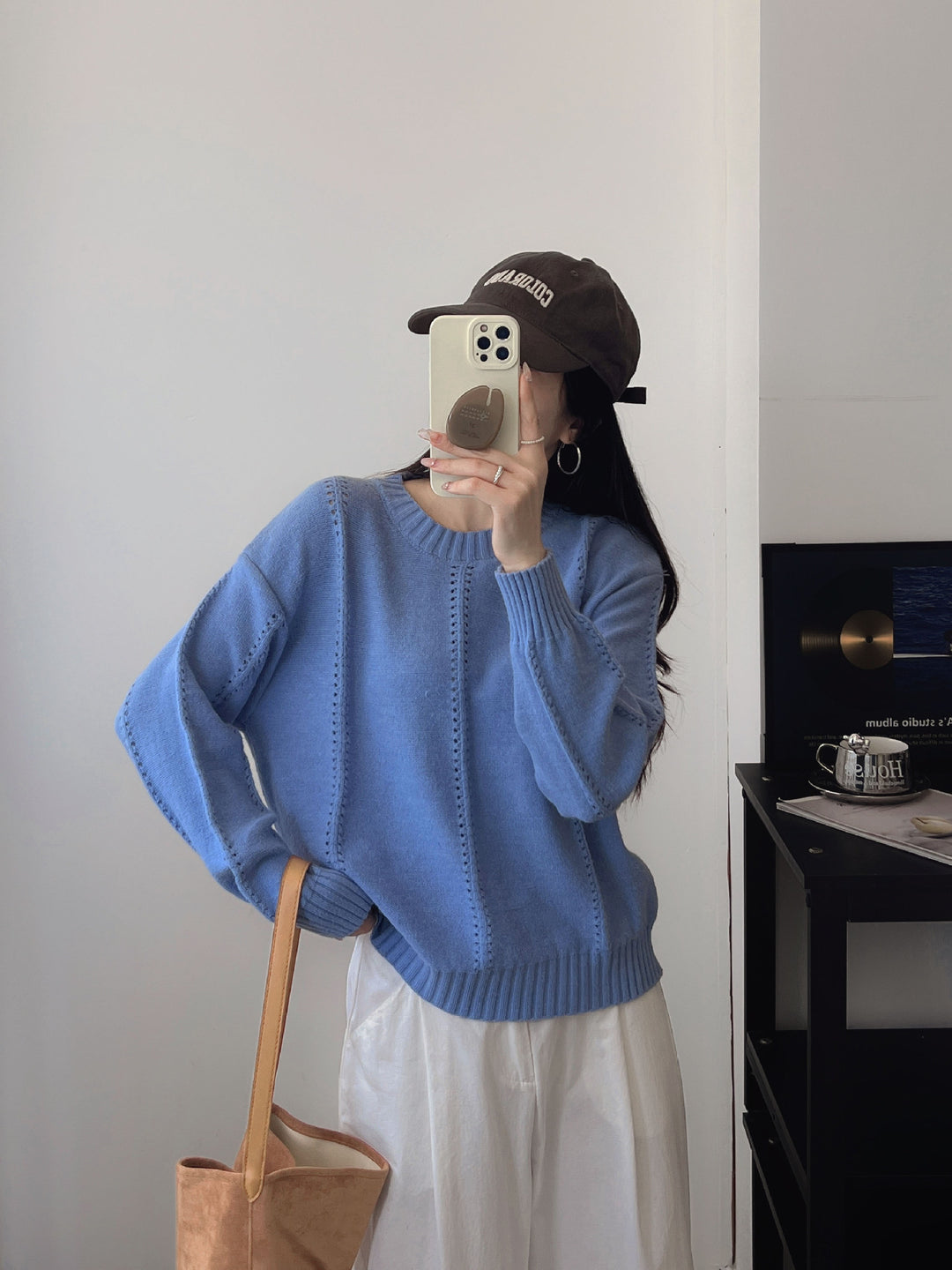 Damer Mönstrad stickad tröja med bekväma oversized snitt Eva Jonsson-Eva Jonsson