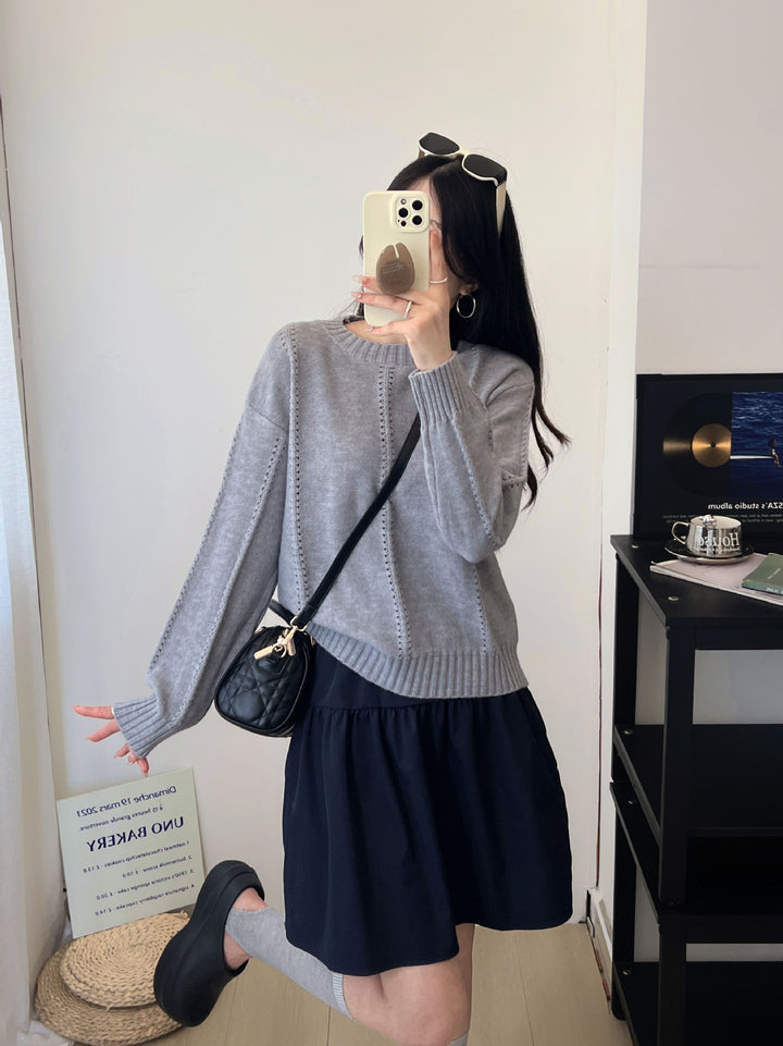 Damer Mönstrad stickad tröja med bekväma oversized snitt Eva Jonsson-Eva Jonsson