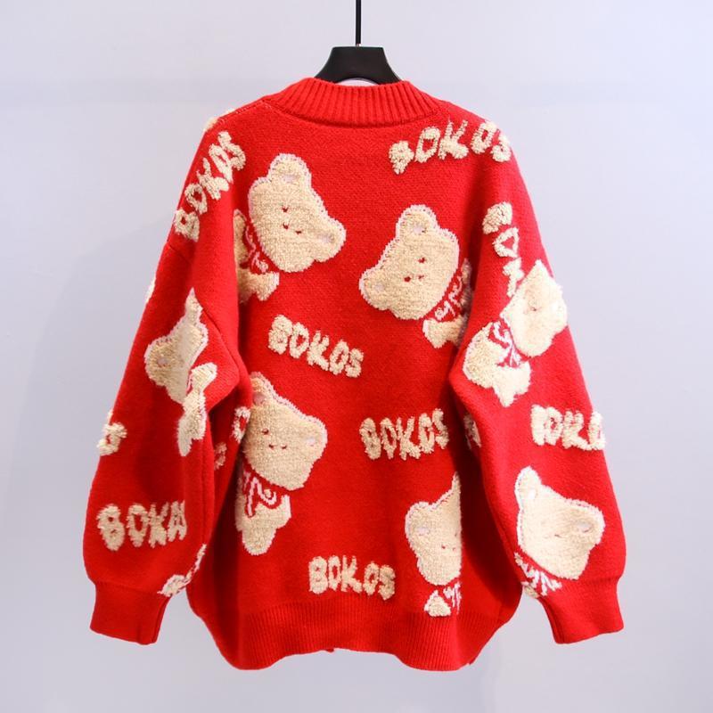 Damer Mysig Cardigan med Björnmotiv Mirla-Eva Jonsson
