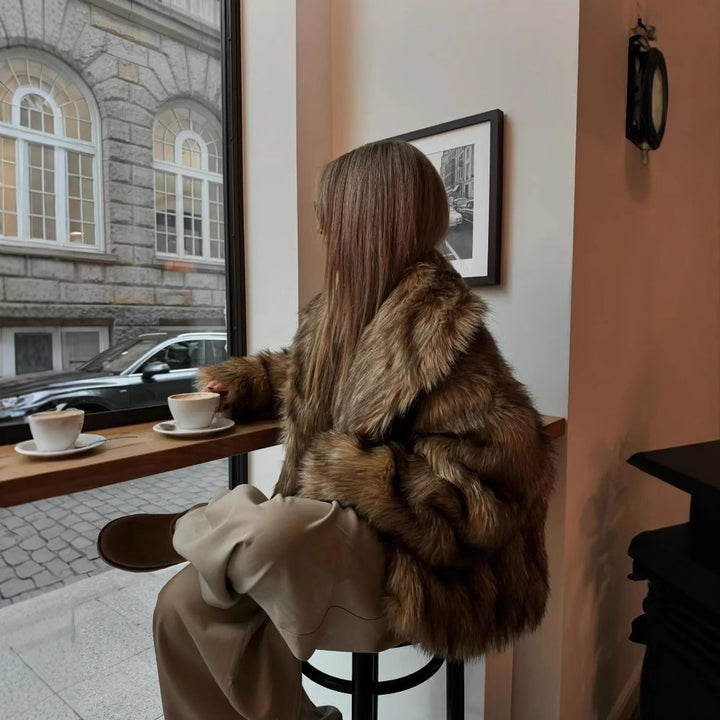 Damer Mysig Faux-Fur Jacka med mjukt Foder Mirla-Eva Jonsson