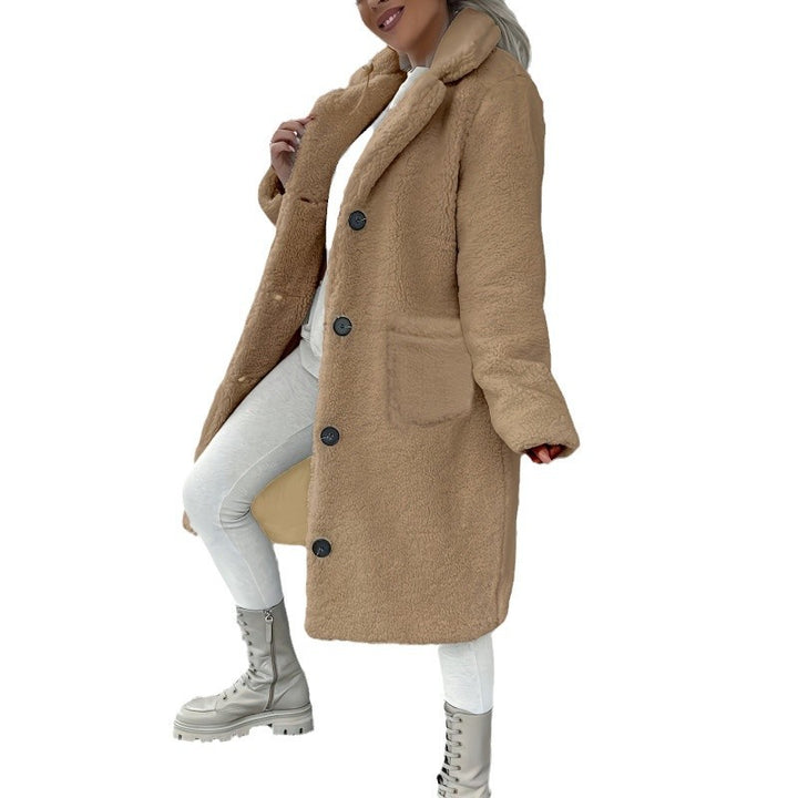Damer Mysig Fleece-kappa med fickor och knäppning Mirla-Eva Jonsson