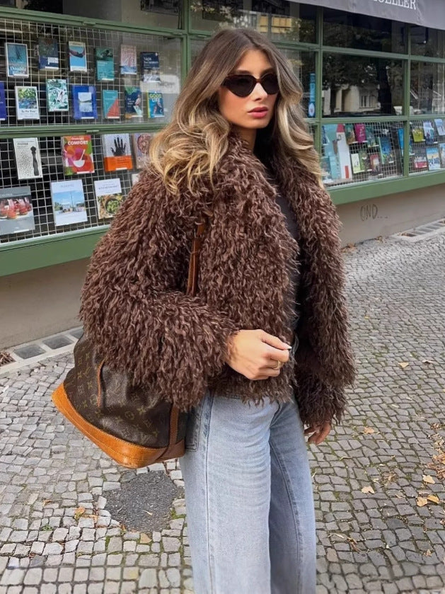 Damer Mysig Fleecejacka med generös krage och mjukt foder Mirla-Eva Jonsson