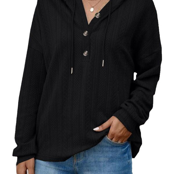Damer Mysig Hoodie med Knappdetaljer Mirla-Eva Jonsson
