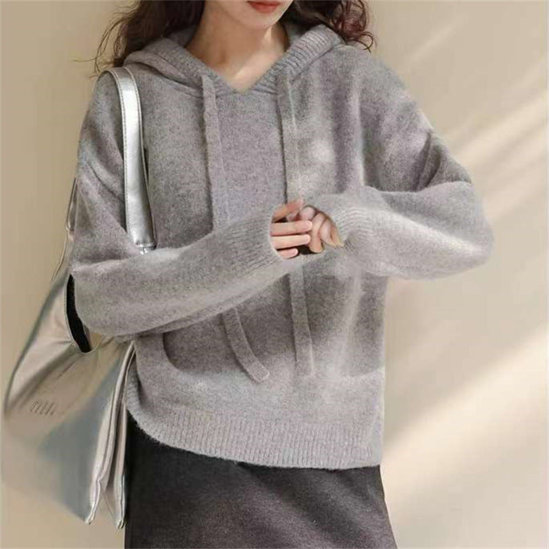 Damer Mysig Hoodie-tröja i mjuk ull Mirla-Eva Jonsson