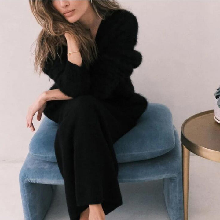 Damer Mysig Kofta i Mohair Mirla-Eva Jonsson