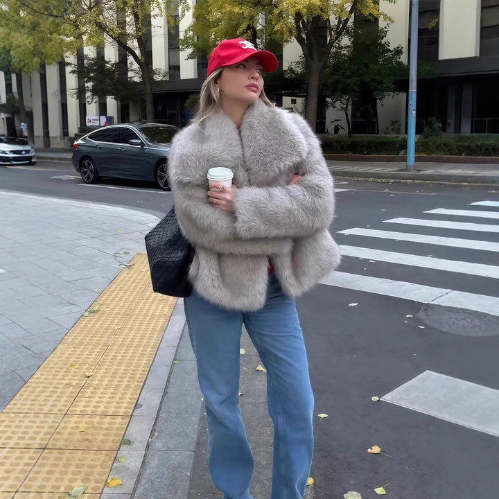 Damer Mysig Konstpälsjacka Eva Jonsson-Eva Jonsson