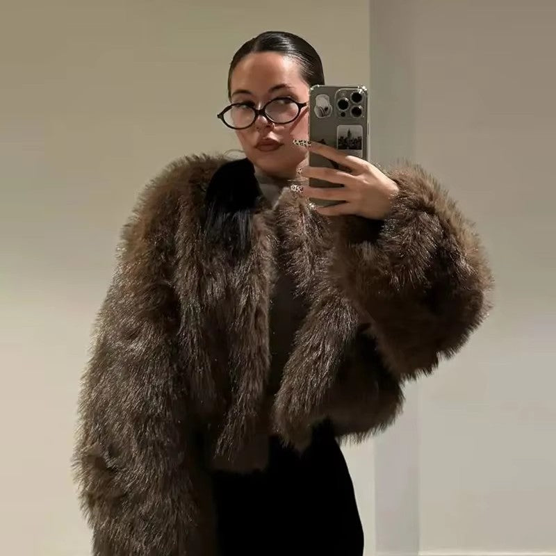 Damer Mysig Konstpälsjacka med öppen skärning Mirla-Eva Jonsson