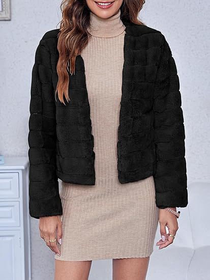 Damer Mysig Kortjacka med strukturerad Design och mjukt Foder Eva Jonsson-Eva Jonsson
