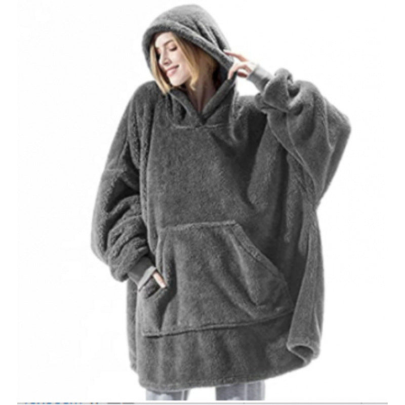 Damer Mysig Oversize-Hoodiejacka i fleece med känguruficka Mirla-Eva Jonsson