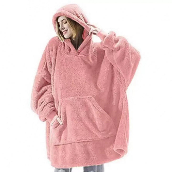 Damer Mysig Oversize-Hoodiejacka i fleece med känguruficka Mirla-Eva Jonsson