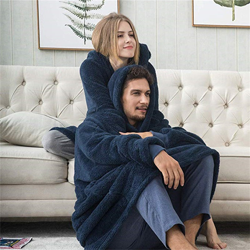 Damer Mysig Oversize-Hoodiejacka i fleece med känguruficka Mirla-Eva Jonsson