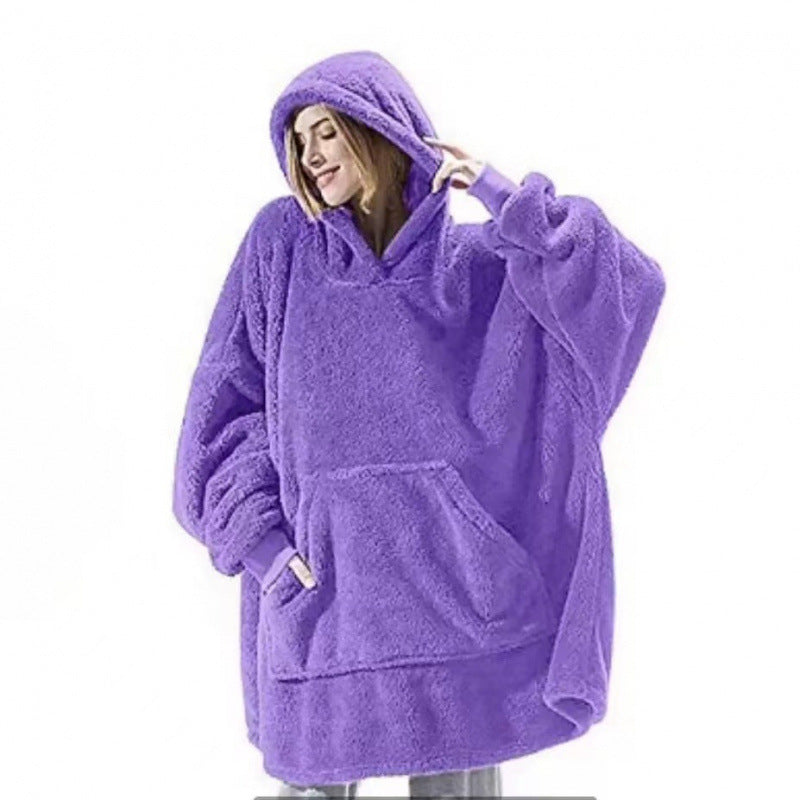Damer Mysig Oversize-Hoodiejacka i fleece med känguruficka Mirla-Eva Jonsson