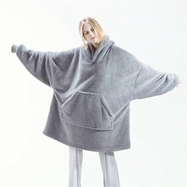 Damer Mysig Oversized Fleece-Tröja med Huvud och Praktiska Fickor Mirla-Eva Jonsson