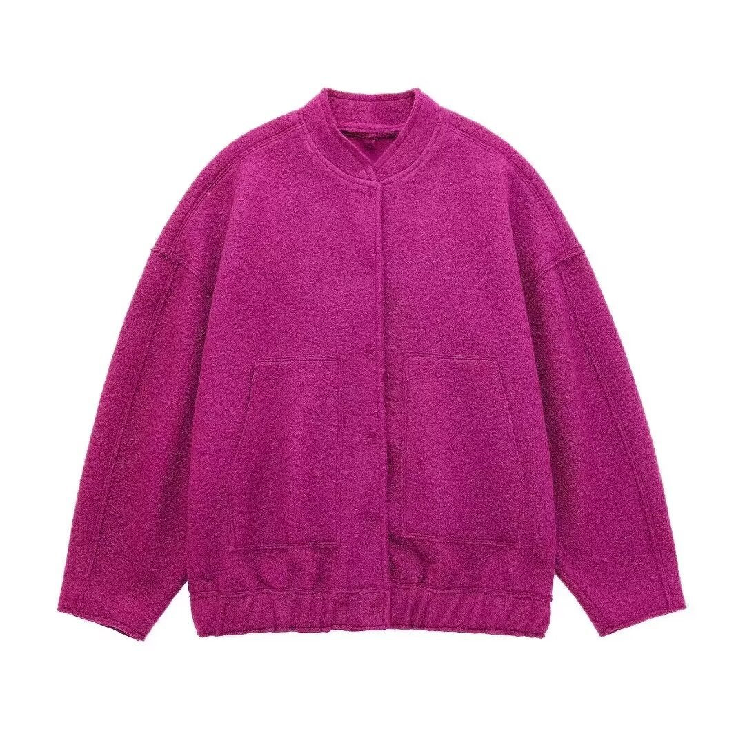 Damer Mysig Oversized-Jacka i fluffigt material med praktiska fickor Mirla-Eva Jonsson