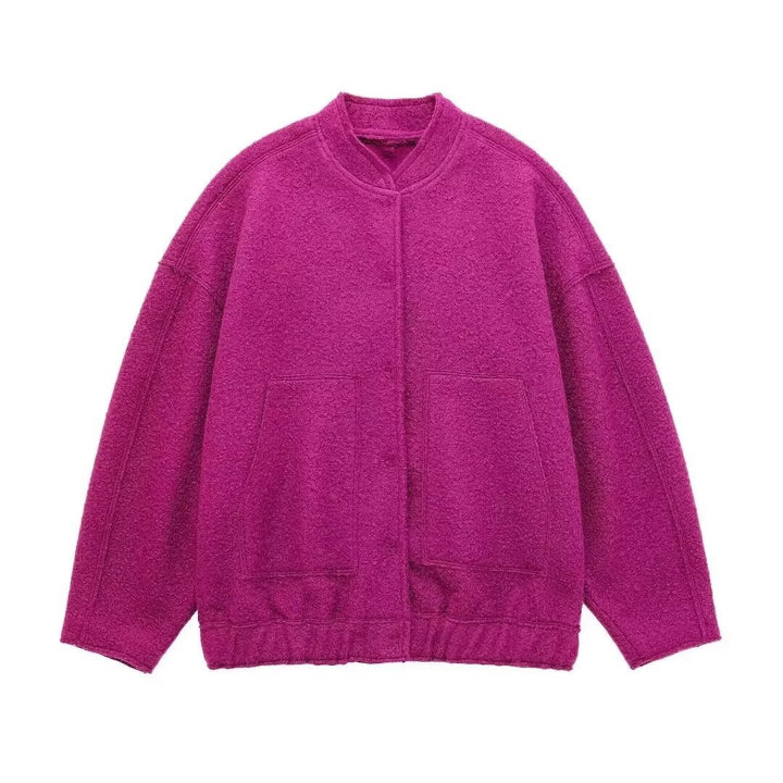 Damer Mysig Oversized-Jacka i fluffigt material med praktiska fickor Mirla-Eva Jonsson