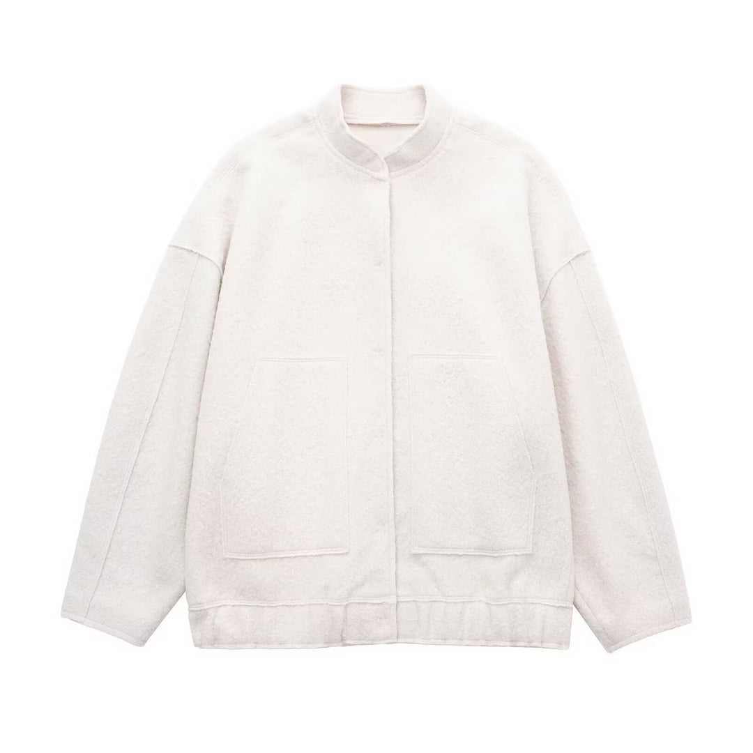 Damer Mysig Oversized-Jacka i fluffigt material med praktiska fickor Mirla-Eva Jonsson