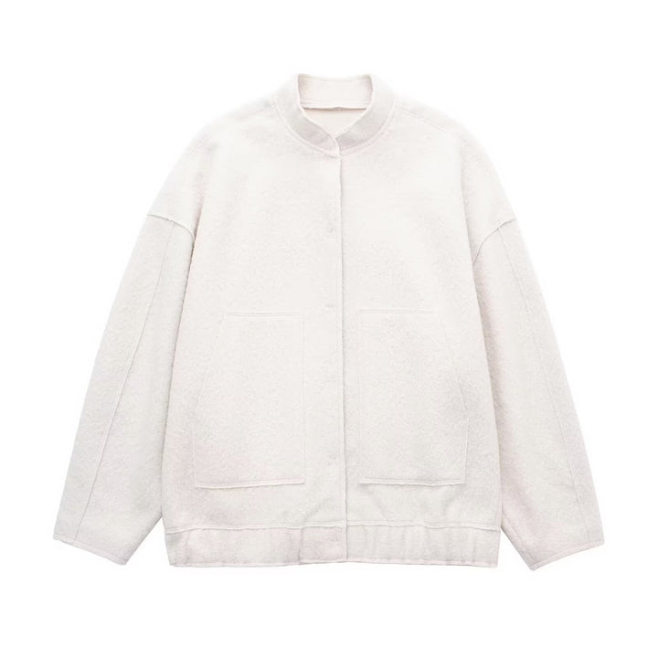 Damer Mysig Oversized-Jacka i fluffigt material med praktiska fickor Mirla-Eva Jonsson