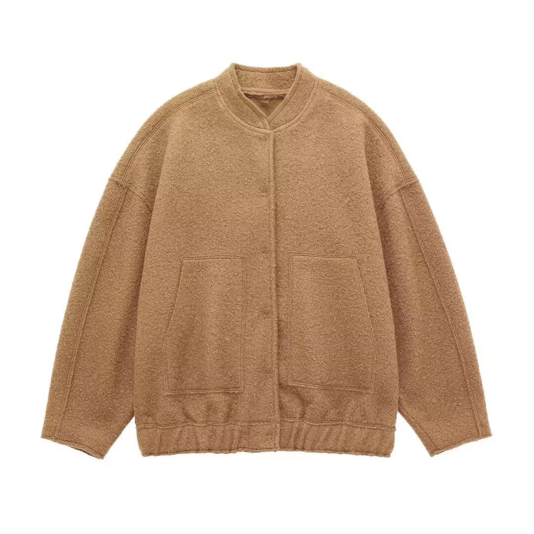 Damer Mysig Oversized-Jacka i fluffigt material med praktiska fickor Mirla-Eva Jonsson
