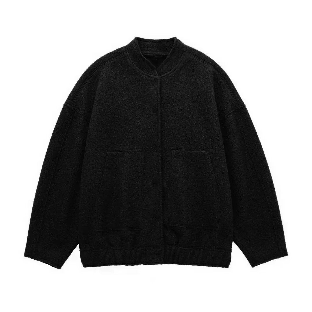 Damer Mysig Oversized-Jacka i fluffigt material med praktiska fickor Mirla-Eva Jonsson