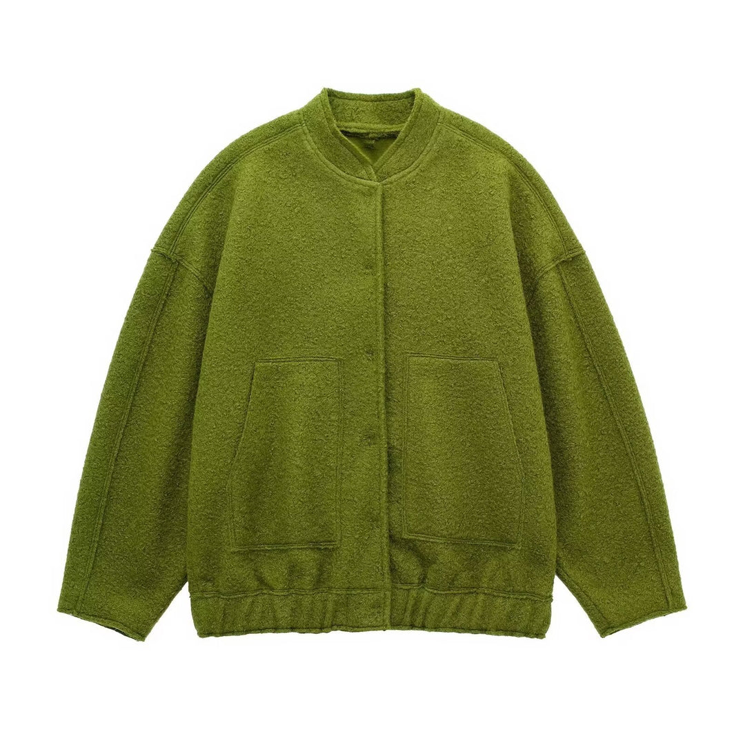 Damer Mysig Oversized-Jacka i fluffigt material med praktiska fickor Mirla-Eva Jonsson