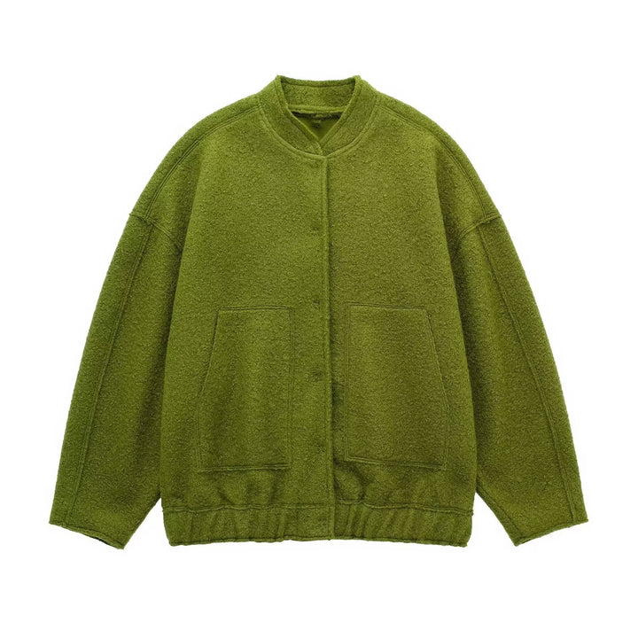 Damer Mysig Oversized-Jacka i fluffigt material med praktiska fickor Mirla-Eva Jonsson
