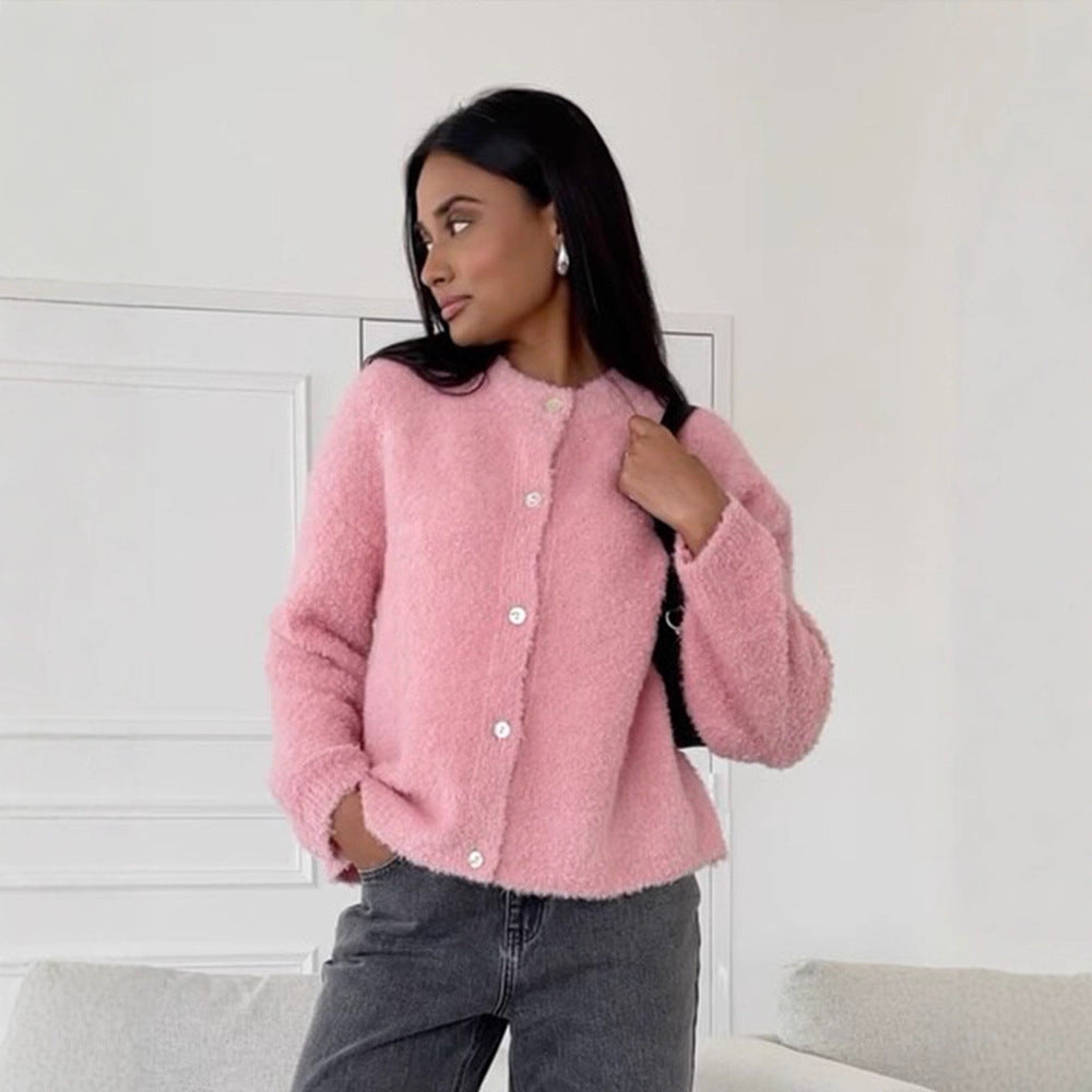 Damer Mysig Stickad Jacka i Oversized-Stil Mirla-Eva Jonsson